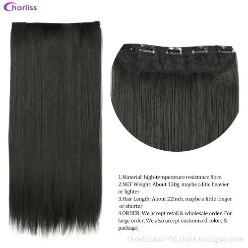 High Quality Chorliss 22 Inch Natural Ombre Straight For Goddess One Piece Five Clips In Synthetic Fiber Clip Hair Extensions